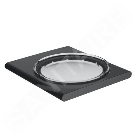 Keuco Edition 400 - Porte-savon avec support, verre dépoli/chrome noir 11555139000