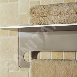 Keuco Edition 400 - Étagère avec porte-serviettes, longueur 600 mm, argenté/cachemire 11575170018