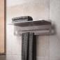 Keuco Edition 400 - Étagère avec porte-serviettes, longueur 600 mm, argenté/truffe 11575170014