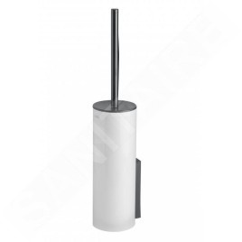 Keuco Edition 400 - Brosse de toilette avec support, verre dépoli/chrome noir 11564139000