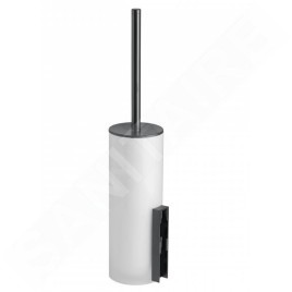 Keuco Edition 400 - Brosse de toilette avec support, verre dépoli/chrome noir 11564139000