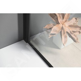 Polysan Modular Shower - Paroi de douche 800 x 2000 mm, verre clair/noir mat MS1-80B