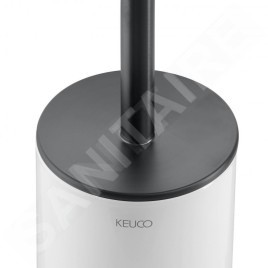 Keuco Edition 400 - Brosse de toilette avec support, verre dépoli/chrome noir 11564139000