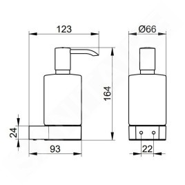 Keuco Plan - Distributeur de savons avec support, 250 ml, verre dépoli/chrome 14953019000