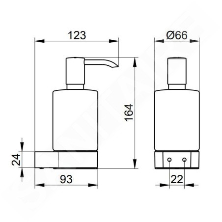 Keuco Plan - Distributeur de savons avec support, 250 ml, verre dépoli/chrome 14953019000