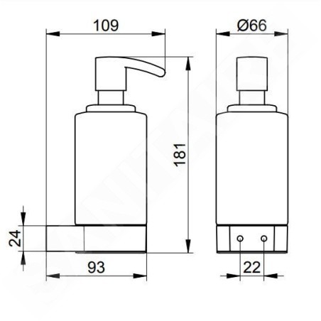 Keuco Plan - Distributeur de savon avec support, 250 ml, verre dépoli/chrome 14957019000
