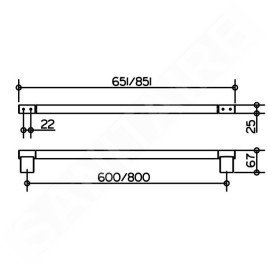 Keuco Plan - Porte-serviettes, longueur 800 mm, chrome 14901010800