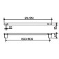 Keuco Plan - Porte-serviettes, longueur 800 mm, chrome 14901010800