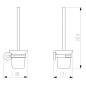 Sapho X-Round - Brosse de toilette murale avec support, verre dépoli/chrome XR323