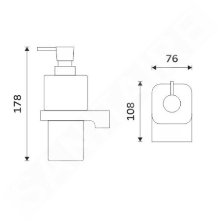 Nimco Maya - Distributeur de savon avec support, verre mat / chrome MA 29031H-26