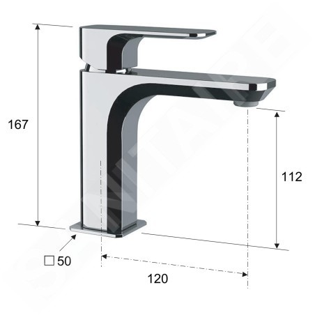 Sapho Spy - Mitigeur de lavabo sans bonde, noir mat PY02/15