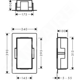 Hansgrohe XtraStoris Minimalistic - Niche murale, 300x150x100 mm, blanc mat 56070700