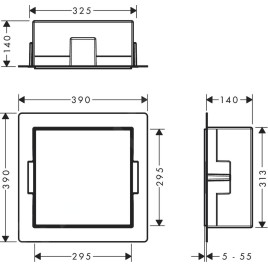 Hansgrohe XtraStoris Minimalistic - Niche murale, 300x300x140 mm, inox brossé 56079800