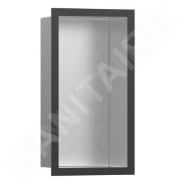 Hansgrohe XtraStoris Individual - Niche murale avec cadre design, 300x150x100 mm, inox brossé / chrome noir brossé 56094340