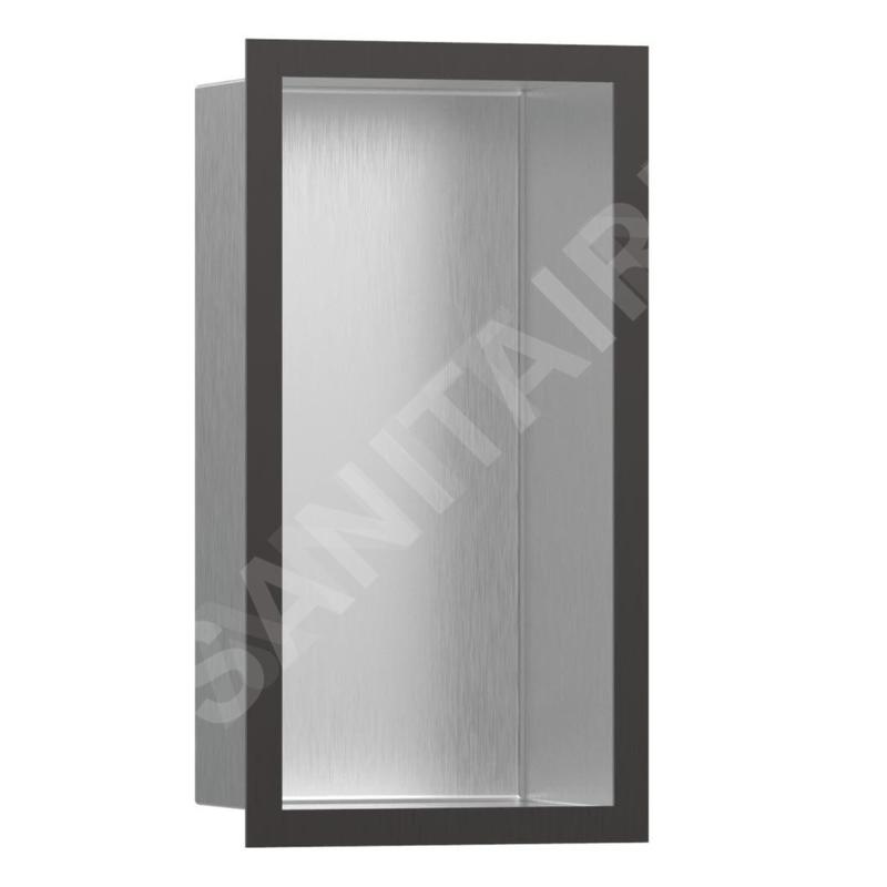 Hansgrohe XtraStoris Individual - Niche murale avec cadre design, 300x150x100 mm, inox brossé / chrome noir brossé 56094340