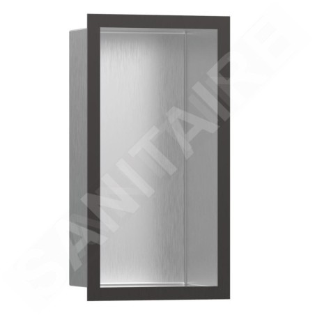 Hansgrohe XtraStoris Individual - Niche murale avec cadre design, 300x150x100 mm, inox brossé / chrome noir brossé 56094340