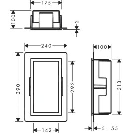 Hansgrohe XtraStoris Individual - Niche murale avec cadre design, 300x150x100 mm, inox brossé / aspect d'or 56094990