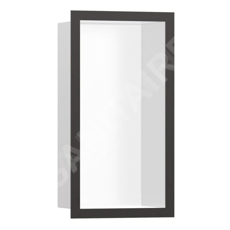 Hansgrohe XtraStoris Individual - Niche murale avec cadre design, 300x150x100 mm, blanc mat / chrome noir brossé 56096340