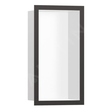 Hansgrohe XtraStoris Individual - Niche murale avec cadre design, 300x150x100 mm, blanc mat / chrome noir brossé 56096340
