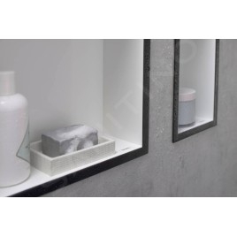 Hansgrohe XtraStoris Individual - Niche murale avec cadre design, 300x150x100 mm, blanc mat / chrome noir brossé 56096340