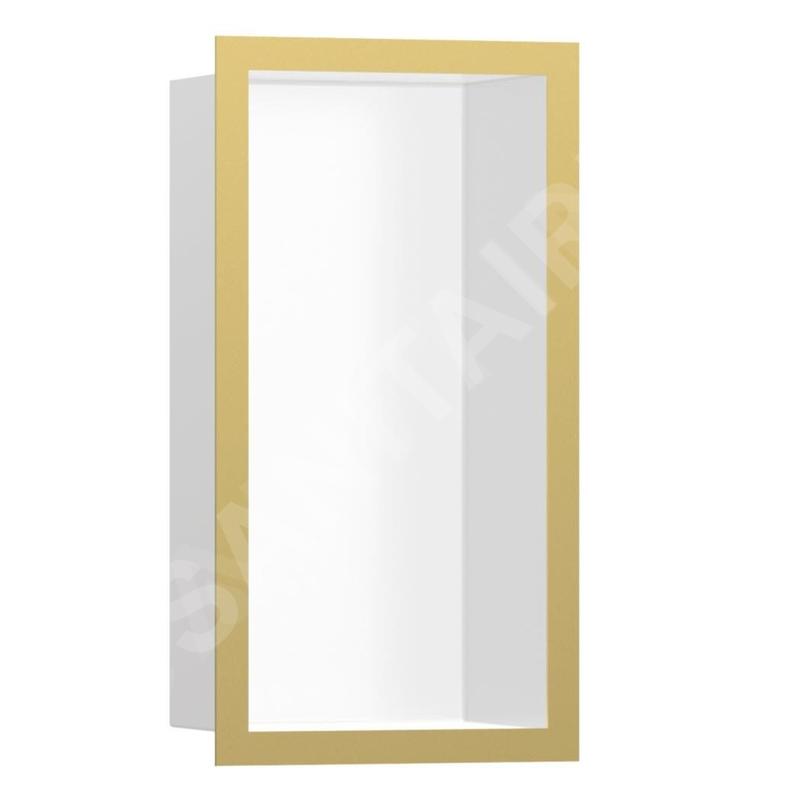 Hansgrohe XtraStoris Individual - Niche murale avec cadre design, 300x150x100 mm, blanc mat / aspect d'or poli 56096990