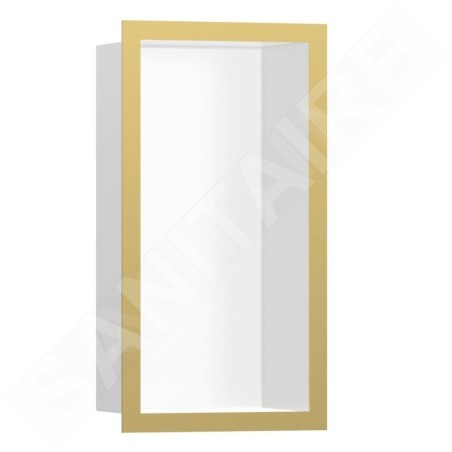 Hansgrohe XtraStoris Individual - Niche murale avec cadre design, 300x150x100 mm, blanc mat / aspect d'or poli 56096990
