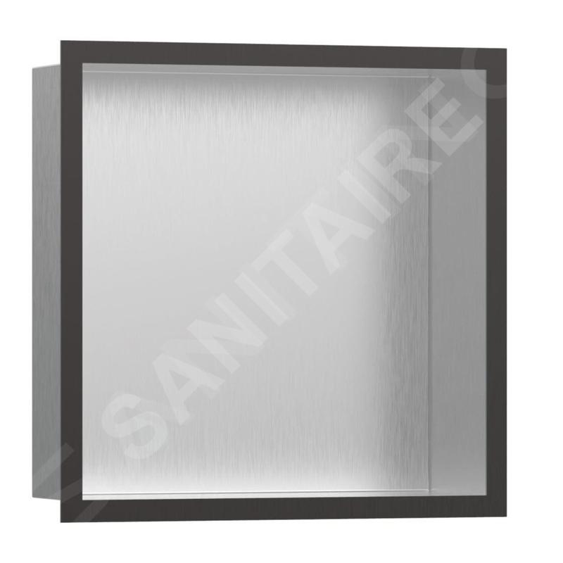Hansgrohe XtraStoris Individual - Niche murale avec cadre design, 300x300x100 mm, inox brossé / chrome noir brossé 56097340