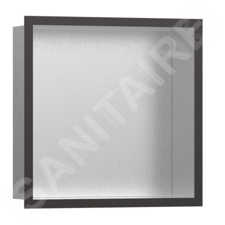 Hansgrohe XtraStoris Individual - Niche murale avec cadre design, 300x300x100 mm, inox brossé / chrome noir brossé 56097340