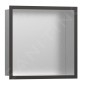 Hansgrohe XtraStoris Individual - Niche murale avec cadre design, 300x300x100 mm, inox brossé / chrome noir brossé 56097340