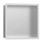 Hansgrohe XtraStoris Individual - Niche murale avec cadre design, 300x300x100 mm, inox brossé / blanc mat 56097700