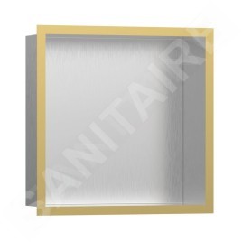 Hansgrohe XtraStoris Individual - Niche murale avec cadre design, 300x300x100 mm, inox brossé / aspect d'or 56097990