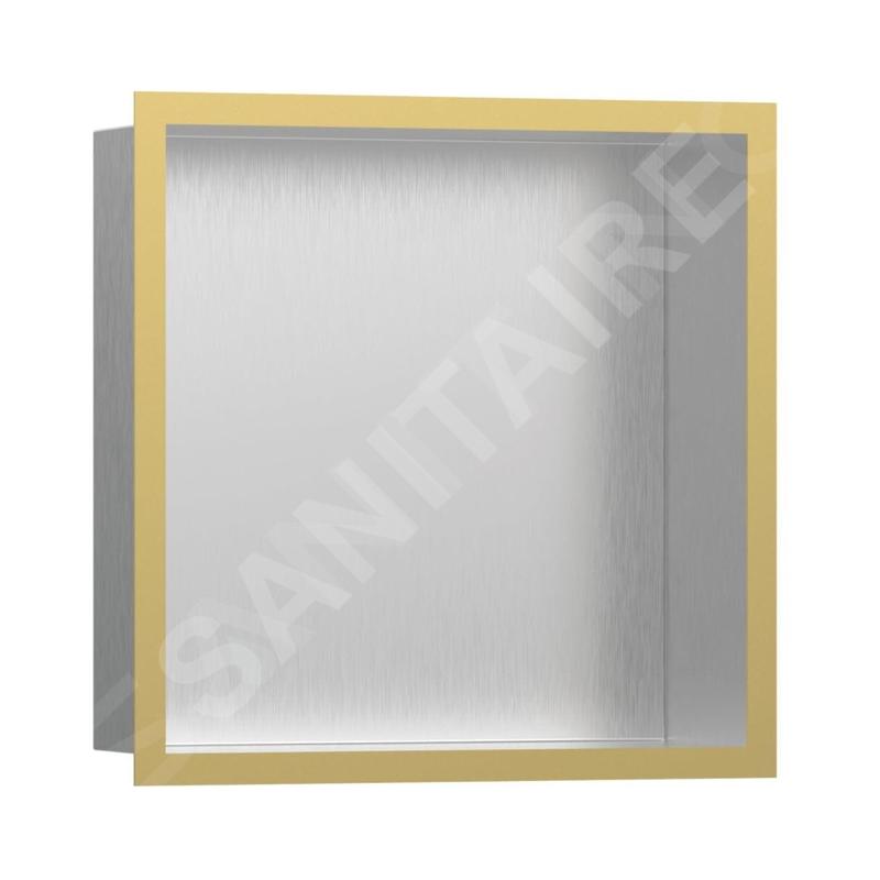 Hansgrohe XtraStoris Individual - Niche murale avec cadre design, 300x300x100 mm, inox brossé / aspect d'or 56097990