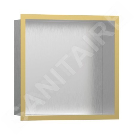 Hansgrohe XtraStoris Individual - Niche murale avec cadre design, 300x300x100 mm, inox brossé / aspect d'or 56097990