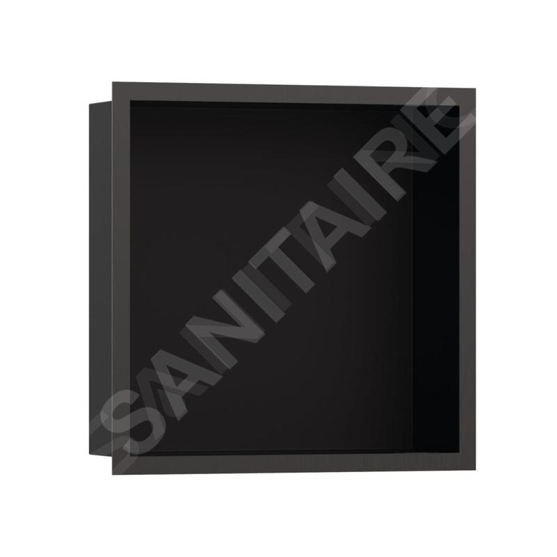 Hansgrohe XtraStoris Individual - Niche murale avec cadre design, 300x300x100 mm, noir mat / chrome noir brossé 56098340