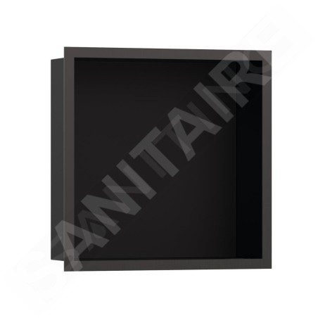 Hansgrohe XtraStoris Individual - Niche murale avec cadre design, 300x300x100 mm, noir mat / chrome noir brossé 56098340