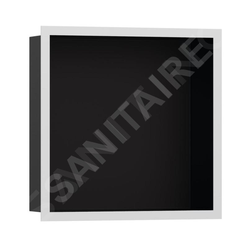 Hansgrohe XtraStoris Individual - Niche murale avec cadre design, 300x300x100 mm, noir mat / blanc mat 56098700