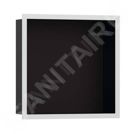 Hansgrohe XtraStoris Individual - Niche murale avec cadre design, 300x300x100 mm, noir mat / blanc mat 56098700