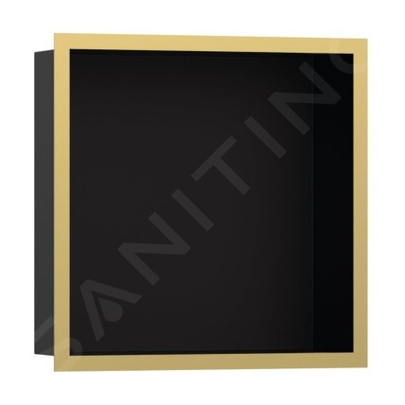 Hansgrohe XtraStoris Individual - Niche murale avec cadre design, 300x300x100 mm, noir mat / aspect d'or poli 56098990