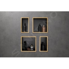 Hansgrohe XtraStoris Individual - Niche murale avec cadre design, 300x300x100 mm, noir mat / aspect d'or poli 56098990