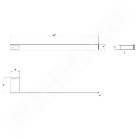 Sapho Bella - Porte-serviettes, longueur 400 mm, blanc FA311W