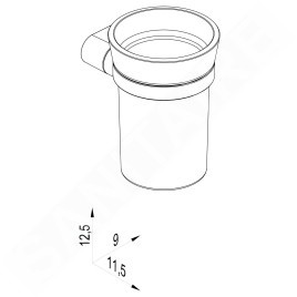 Sapho Mida - Verre pour brosse à dents et dentifrice avec support, verre dépoli / chrome MA004