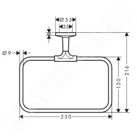 Axor Universal Circular - Porte-serviettes, noir mat 42823670