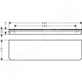 Axor Universal Circular - Tablette, longueur 400 mm, noir mat 42844670