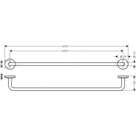 Axor Universal Circular - Porte-serviettes, longueur 600 mm, chrome 42860000