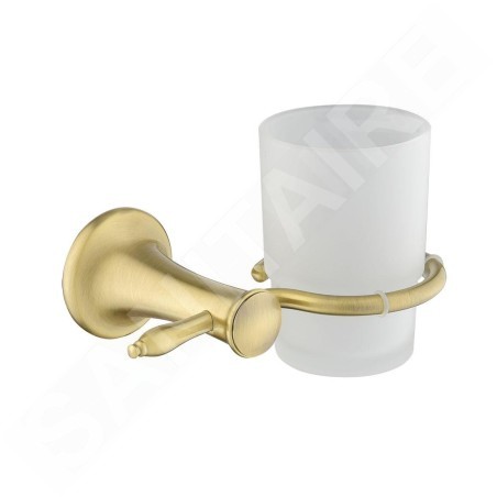 Novaservis Ferro Antica - Pot à brosse à dents et à dentifrice avec support, verre givré/bronze AAI03BR