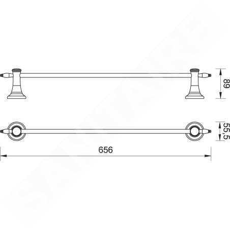 Novaservis Ferro Antica - Porte-serviettes, longueur 600 mm, bronze AAI09BR