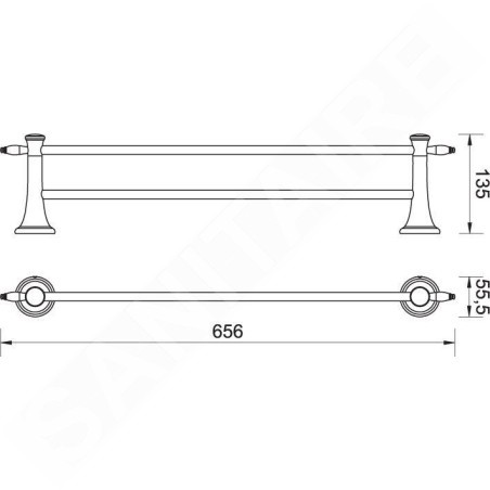 Novaservis Ferro Antica - Porte-serviettes, longueur 600 mm, bronze AAI10BR