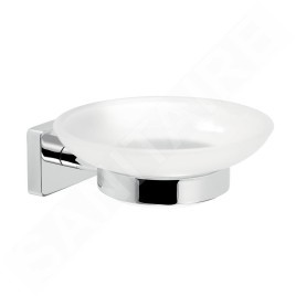 Novaservis Ferro Greta - Distributeur de savon avec support, verre dépoli/chrome AGR02