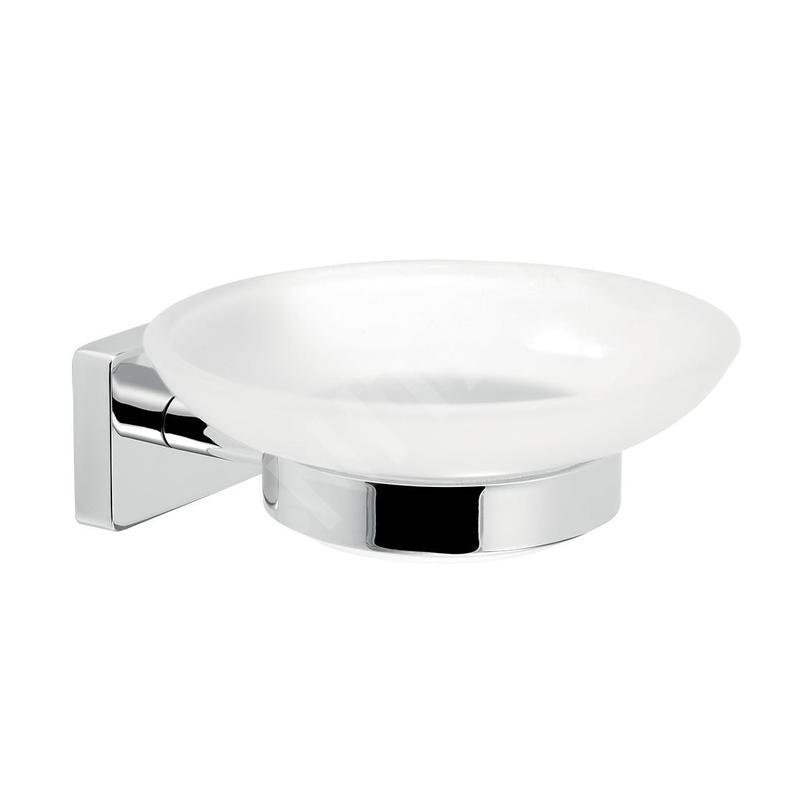 Novaservis Ferro Greta - Distributeur de savon avec support, verre dépoli/chrome AGR02