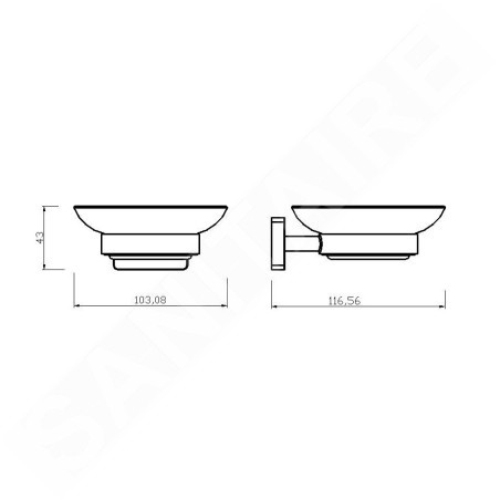 Novaservis Ferro Greta - Distributeur de savon avec support, verre dépoli/chrome AGR02